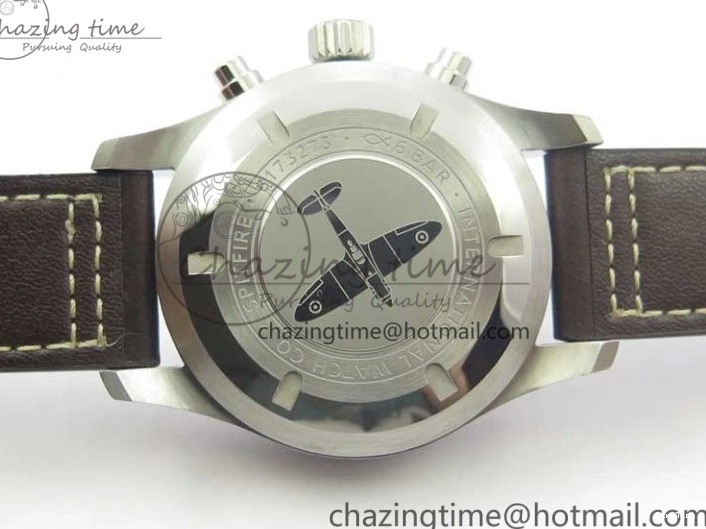 MIROTIME 1221 Pilot Chrono Spitfire IW387903 SS ZF 1:1 Best Edition Black Dial on Brown Leather Strap A OdorResistant 7127